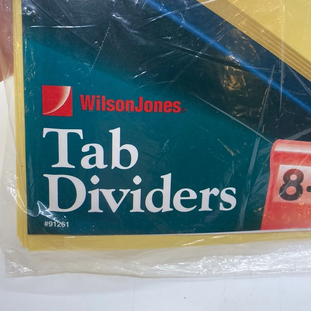 NWT WilsonJones Tab Dividers to keep binders organized. 8 multicolor tabs.
